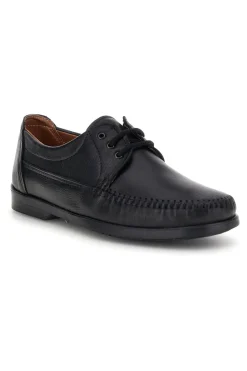 Uomo PITTARELLO Scarpe stringate nere in vera pelle cuciture a vista made in Italy 199