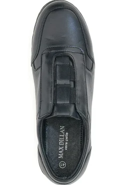 Uomo MAX DILLAN Scarpe Stringate No Laces 859 Nero Vera Pelle
