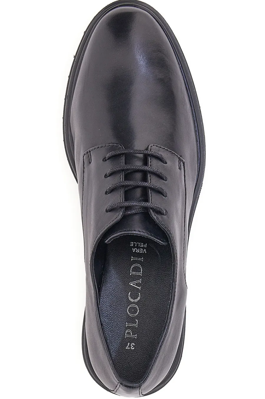 Donna PLOCADI Scarpe Stringate 17633 Nere Vera Pelle