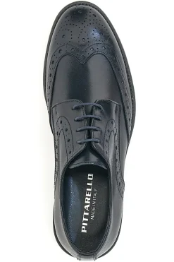 Uomo PITTARELLO Scarpe stringate Stile Inglese 7710 Blu in pelle
