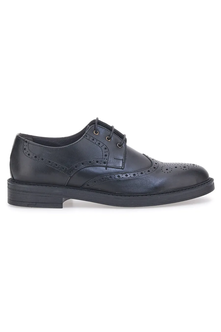 Uomo LONGFORD Scarpe Stringate Vera Pelle Nere 595