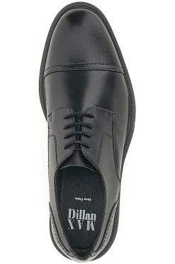Uomo MAX DILLAN Scarpe Stringate Vera Pelle Nere 19033