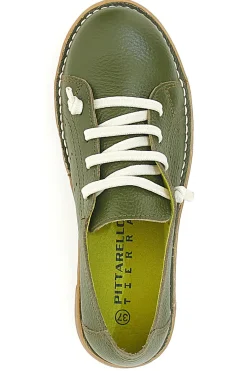 Donna PITTARELLO TIERRA Scarpe Stringate Verdi In Vera Pelle 30234