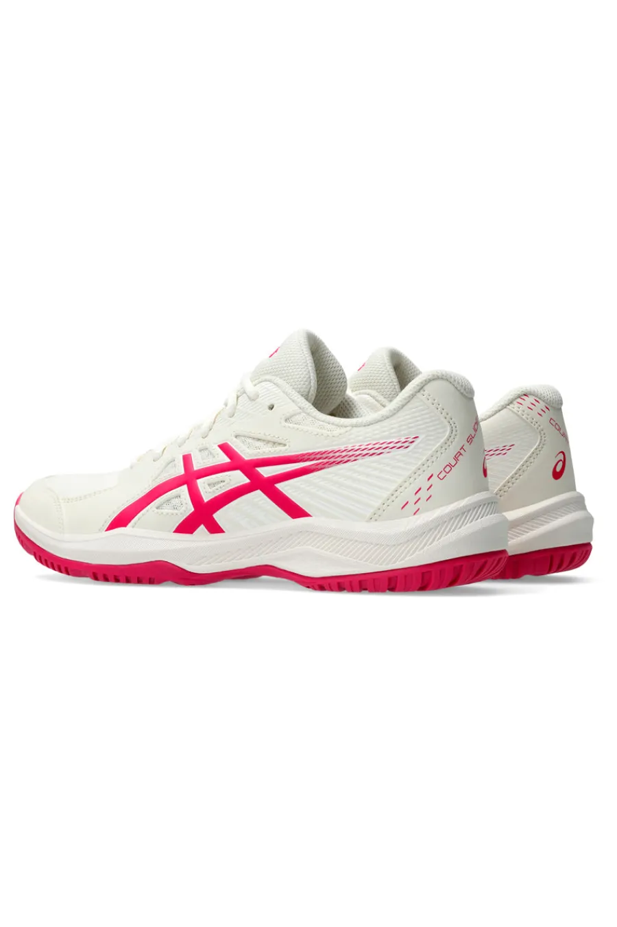 Donna ASICS Scarpe Tennis Padel bianche con dettagli rosa leggere e traspiranti COURT SLIDE 4