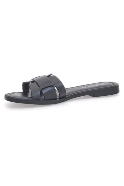 PITTARELLO SUN e flache Hausschuhe aus echtem Leder A6410104 SCHWARZ New
