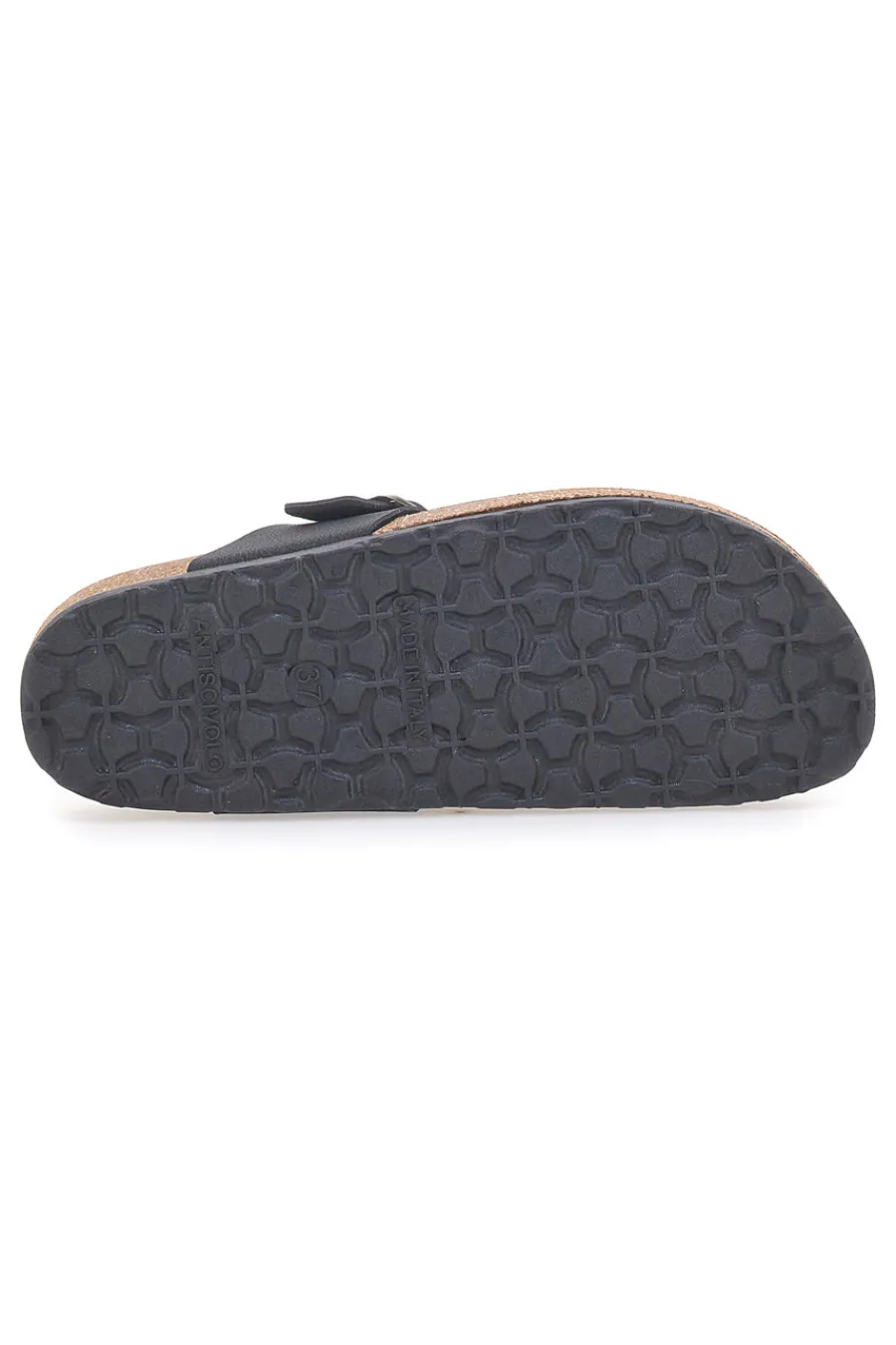 BIO UP e Flip-Flops mit Schnalle und Innensohle aus echtem Leder 204 SCHWARZ Outlet