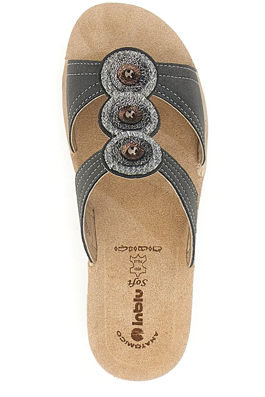 INBLU e Hausschuhe mit Keilabsatz und verchromten Details 60 GL SCHWARZ Hot