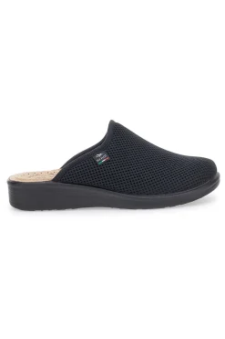 FLY FLOT e Hausschuhe mit Lederfußbett, hergestellt in Italien, 8 SCHWARZ Discount