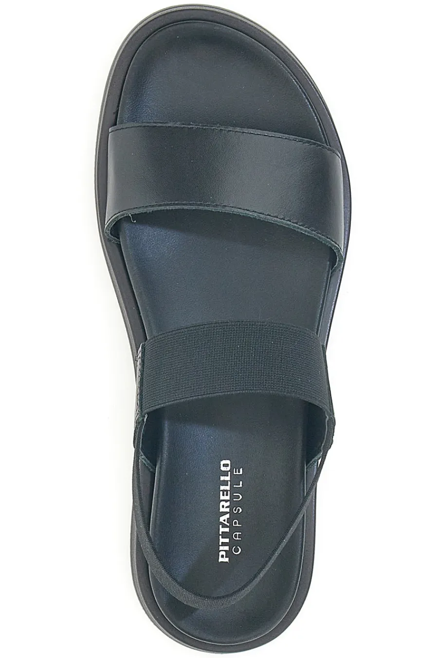 PITTARELLO FOCUS e Ledersandalen mit gekreuzten Riemen und elastischer Rückseite 28067 SCHWARZ
