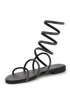 MON DIEU Schwarze Sandalen mit Strasssteinen PRE9300 NERO Outlet