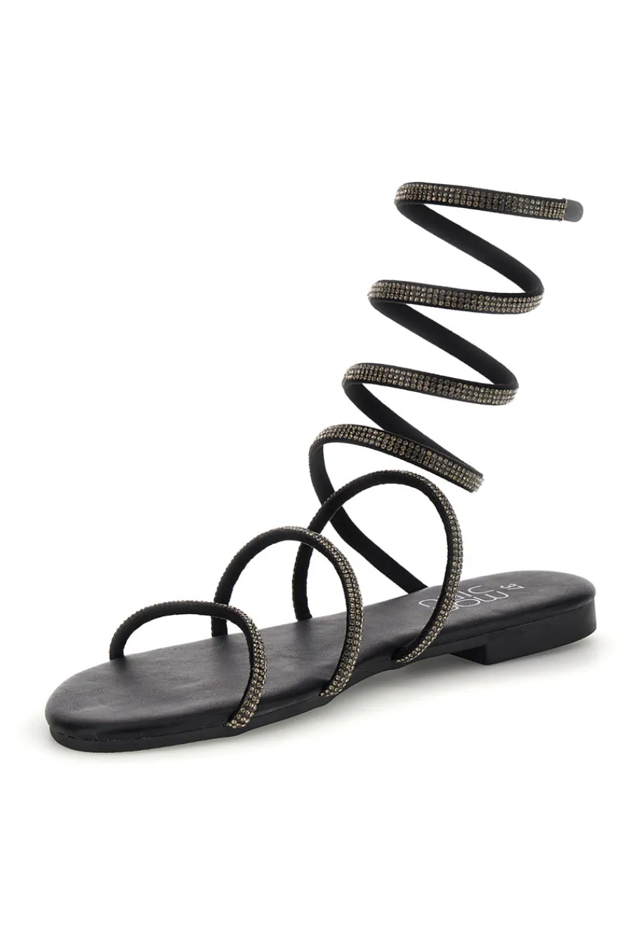 MON DIEU Schwarze Sandalen mit Strasssteinen PRE9300 NERO Outlet