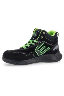 Uomo BLU STAR Schwarze Sicherheitsschuhe mit fluoreszierenden Einlagen S1P Blue Energy BS195 S1PS SR