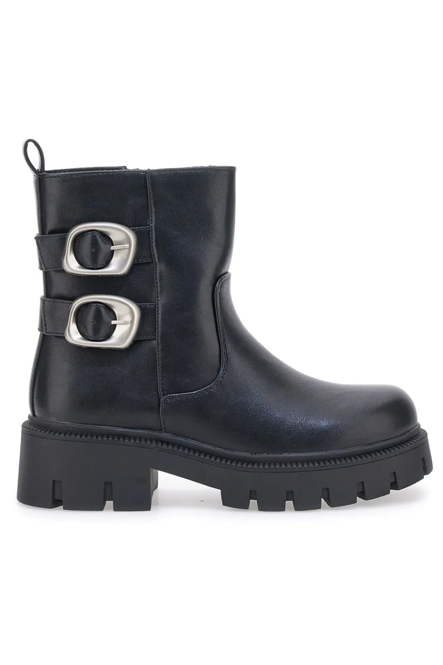 THE FIRST e Stiefeletten mit seitlichen Schnallen und hoher Profilsohle 501 SCHWARZ Online