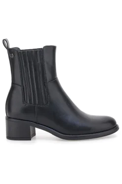 PITTARELLO e Stiefeletten mit strukturiertem Seitenband und mittlerem Absatz -Kapsel BT251152002 SCHWARZ