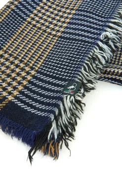 BASILE Sciarpa Pied de Poule Blu e Beige 0149/U