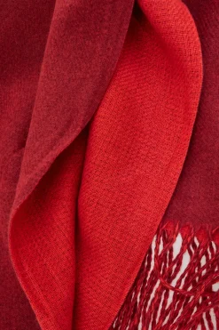 LAURA BIAGIOTTI Sciarpa rossa double face con frange calda Biagiotti LB25W255-09