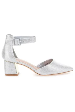 MON DIEU ne Pumps mit spitzer Spitze, Fesselriemchen und mittlerem Absatz 82574828 SILBER Hot
