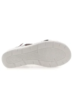 MIO TEMPO Silberne Sandalen mit Plateau und Obermaterial aus Leder 269020 SILBER, WEIß