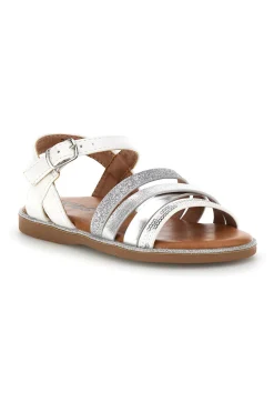 PITT KIDS Silberne weiße Sandalen mit verstellbarer Schnalle Pitt Kinder 3933S