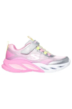 SKECHERS Silber-rosa Sneakers mit Lichtern und glitzerndem Obermaterial Cosmic Glow