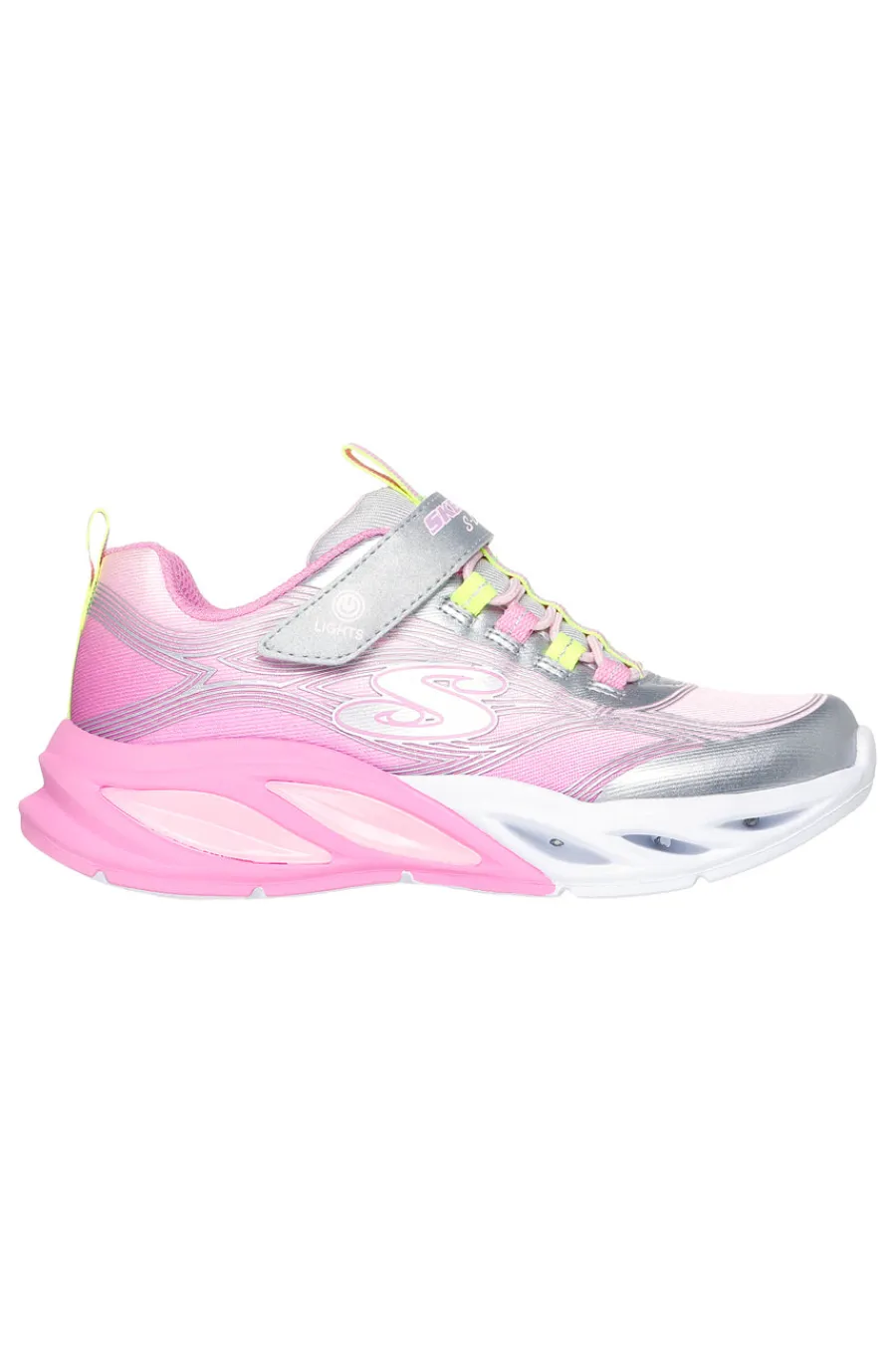 SKECHERS Silber-rosa Sneakers mit Lichtern und glitzerndem Obermaterial Cosmic Glow