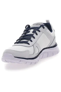 Uomo SKECHERS TRACK Fitnessschuhe mit Obermaterial aus grünem Leder und Mesh