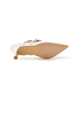 MON DIEU Slingback Bianche con punta affusolata 9447Q7 New