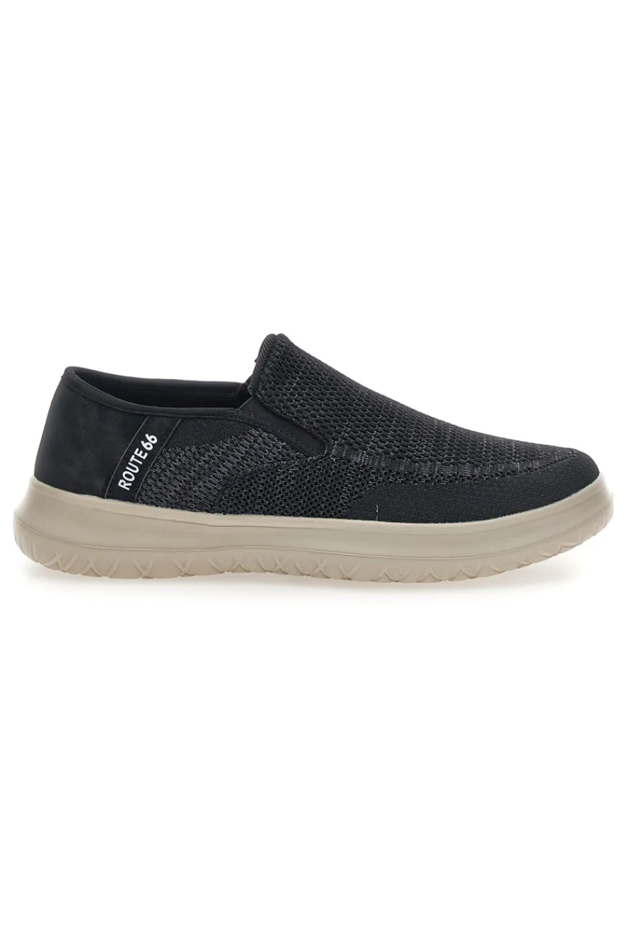 Uomo ROUTE 66 Slip on nere in mesh RO52801
