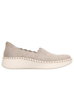 SKECHERS Slip on in maglia traforata WILSHIRE BLVD TRUE CHARM TAUPE