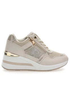 LAURA BIAGIOTTI Sneaker beige con inserto dorato 9655 Discount