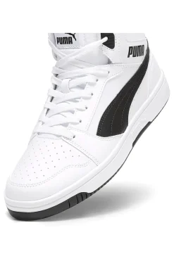 Uomo PUMA Sneakers alte bianche con dettagli neri Rebound V6