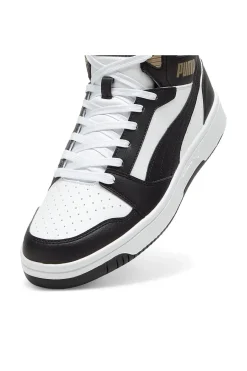 Uomo PUMA Sneakers Alte Bianche con dettagli neri e biege Rebound V6 Mid 39232622