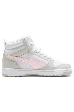 PUMA SNEAKERS ALTE BIANCHE CON DETTAGLI ROSA REBOUND V6 MID JR Best