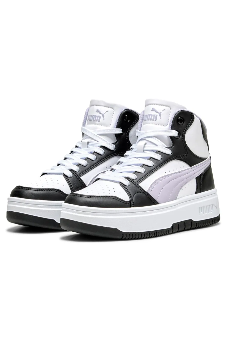 PUMA Sneakers alte bianche e nere suola flatform Rebound Femme Mid New