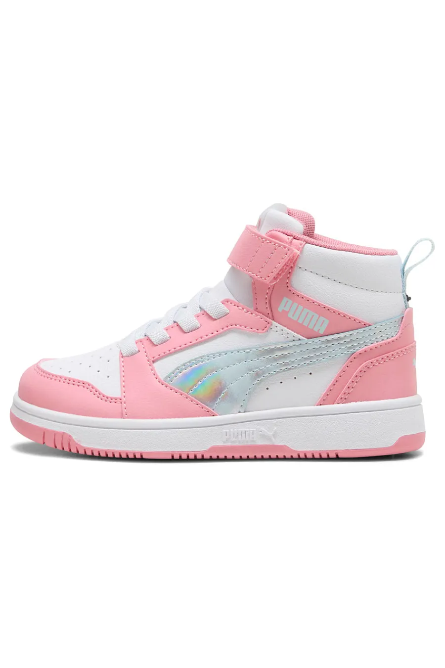 PUMA Sneakers alte bianche e rosa Rebound V6 Mid Space Belle AC+PS