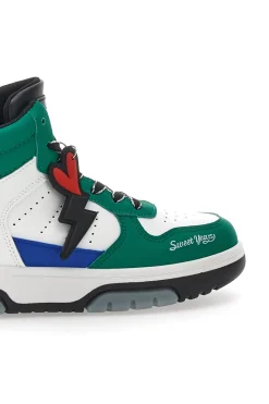 SWEET YEARS Sneakers Alte Bianche e Verdi 8580