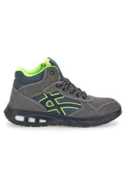 Uomo BLACK SHOOT Sneakers antinfortunistiche mid grigie S1P in pelle YL-5068H-2