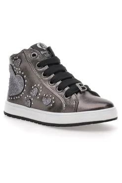 LAURA BIAGIOTTI Sneakers Argento con Cerniera e Cuori Glitterati 87049386 da Bambina