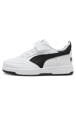 PUMA Sneakers bambino bianche e nere Rebound V6 Lo AC+ PS