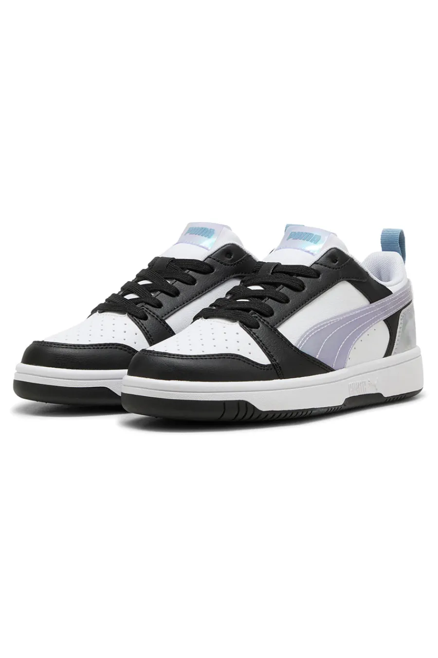PUMA Sneakers basse bianche nere e lilla con dettagli iridescenti Rebound V6 Lo Space Belle Jr Discount