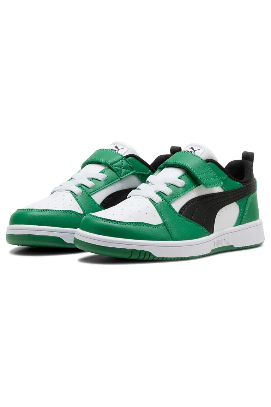 PUMA Sneakers basse bianche verdi e nere con strappo Rebound V6 Lo AC+ PS
