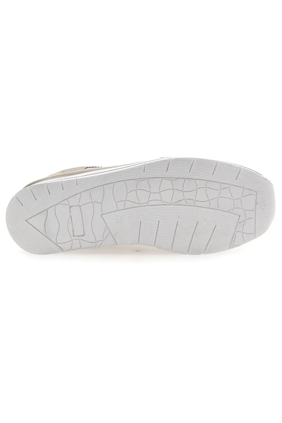 PRIMA RIGA Sneakers Beige Bianco in pelle con lacci e zip 21668FAST Online