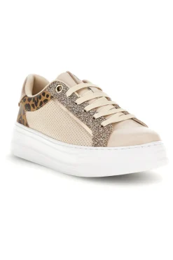 MARIELLA BURANI Sneakers beige con dettagli animalier e glitterati 52120C1451 Outlet