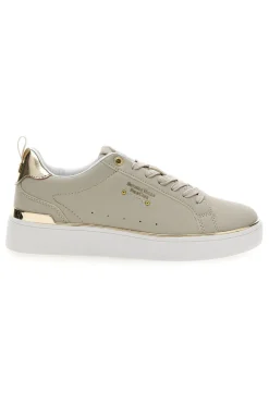 BEVERLY HILLS Sneakers beige con dettagli oro Polo Club Queens Cup Ltx New