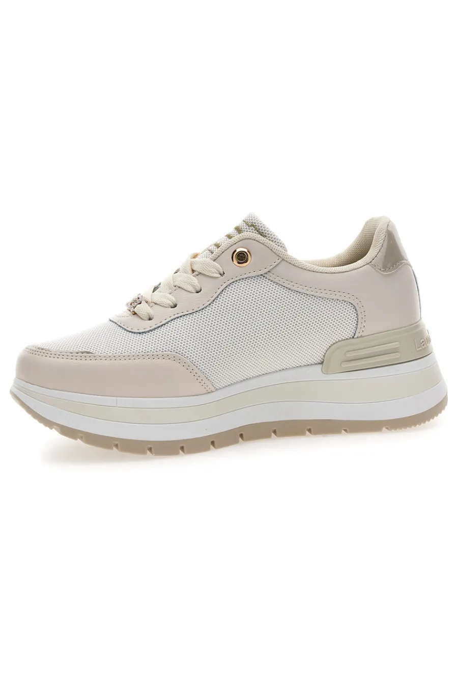 LAURA BIAGIOTTI Sneakers beige con inserti glitterati 9235 Clearance