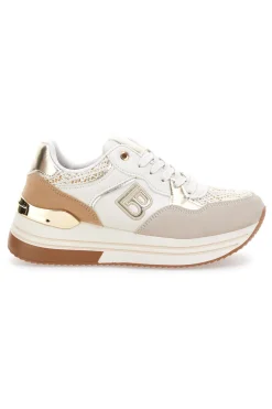 LAURA BIAGIOTTI Sneakers beige con strass oro 96 Hot