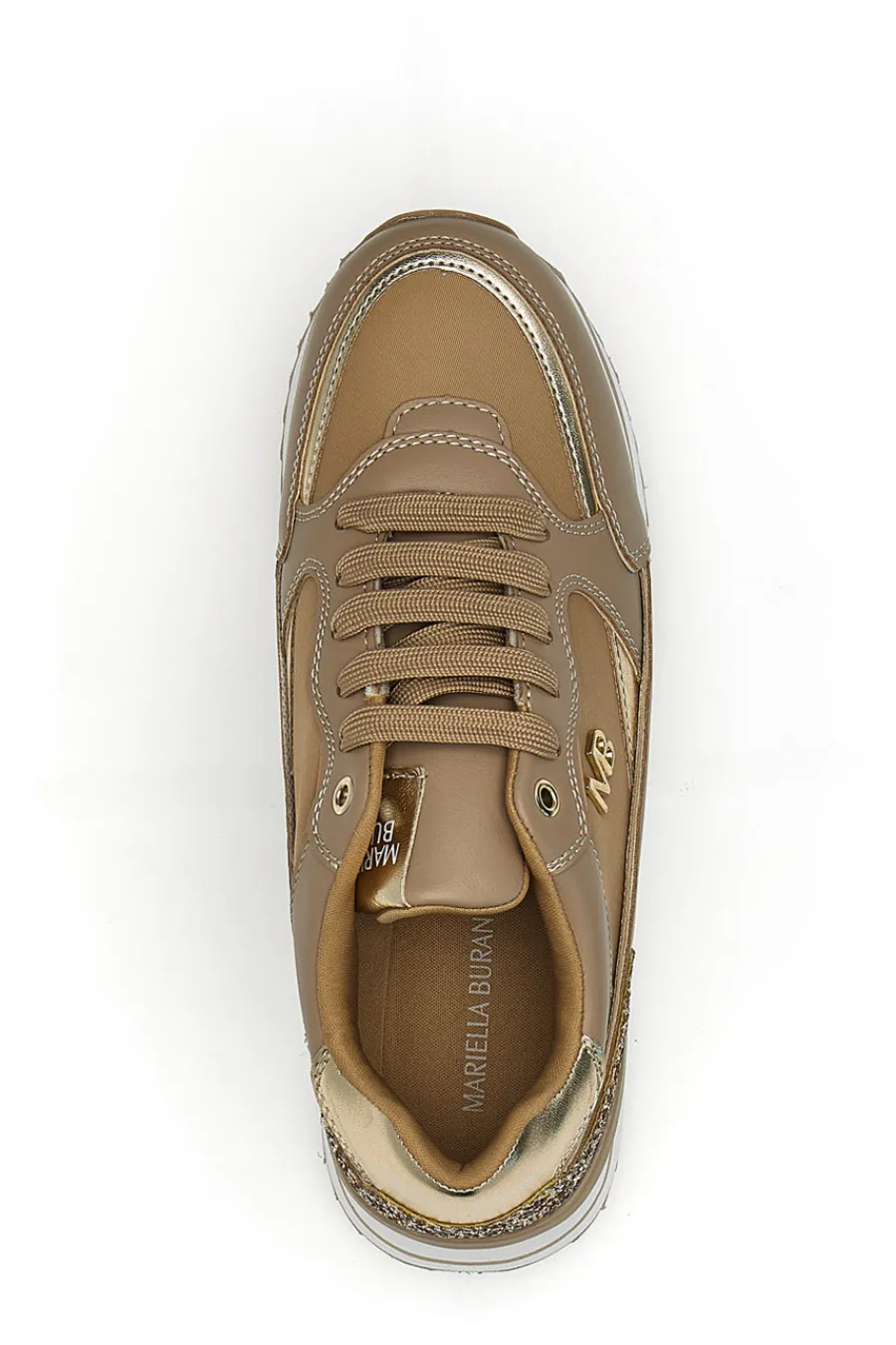 MARIELLA BURANI Sneakers beige con zeppa e inserti glitter Burani 51800C1133 Outlet