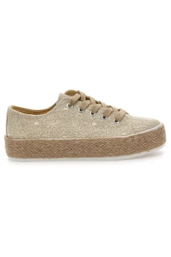 ENERGY Sneakers beige in crochet con suola in corda E127 Clearance