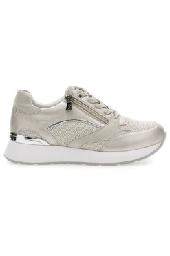 INBLU Sneakers beige perlato con zip laterale e zeppa 472IN Clearance