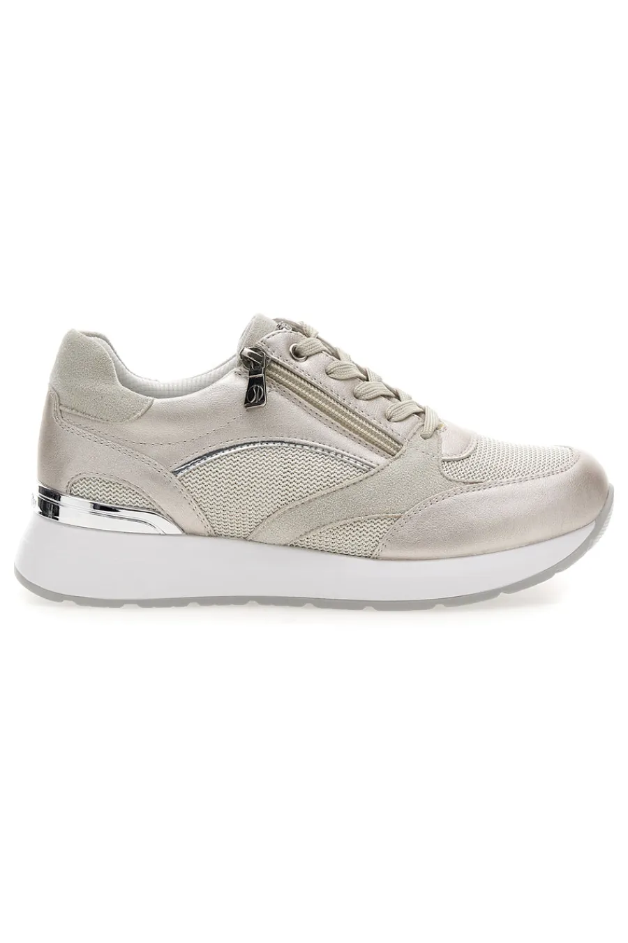 INBLU Sneakers beige perlato con zip laterale e zeppa 472IN Clearance